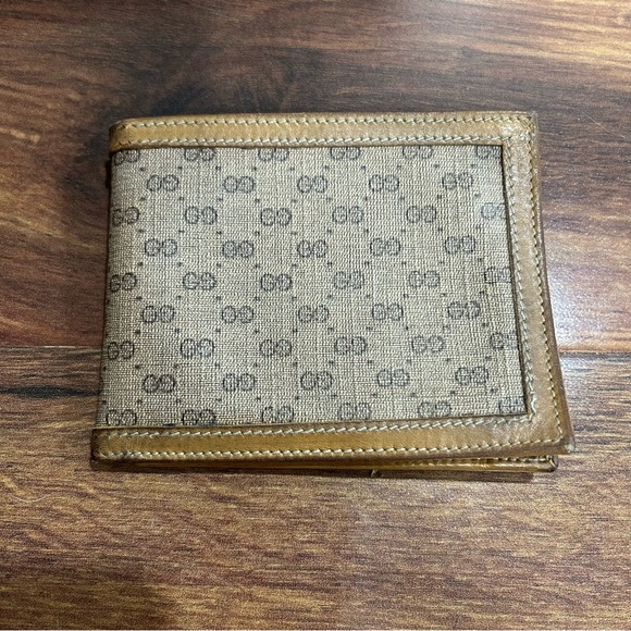 Vintage Gucci Brown Micro GG Monogram Bifold Wallet with original box - Picture 2 of 9